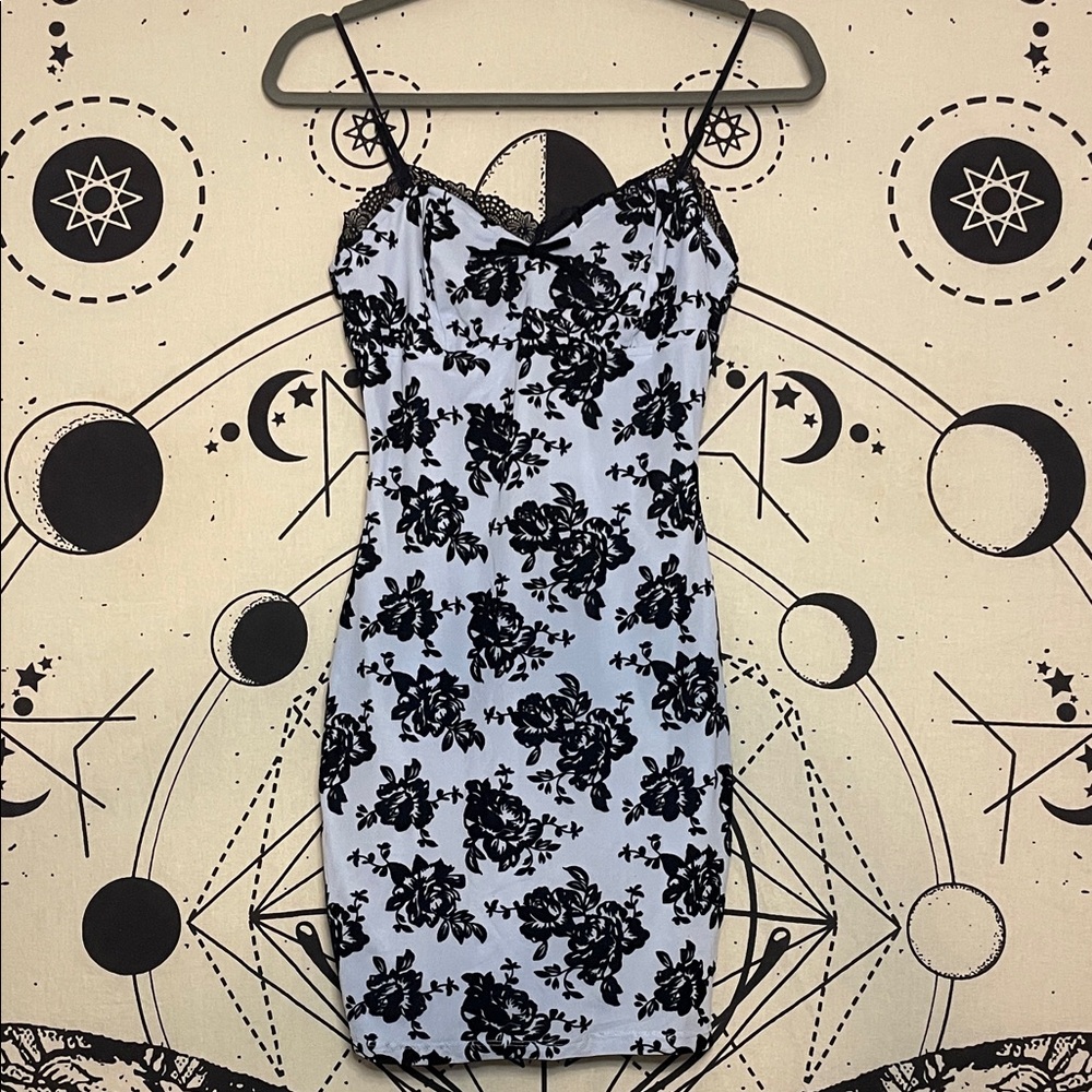 Windsor Baby Blue Floral Mini Dress